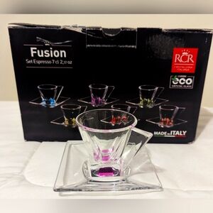RCR Fusion Crystal Expresso 6 piece Set New NWB